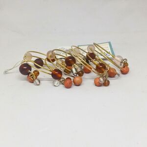 VTG Town & Country Springmaid Cleo Wire Beaded Napkin Rings-Set of 4-Boho-New